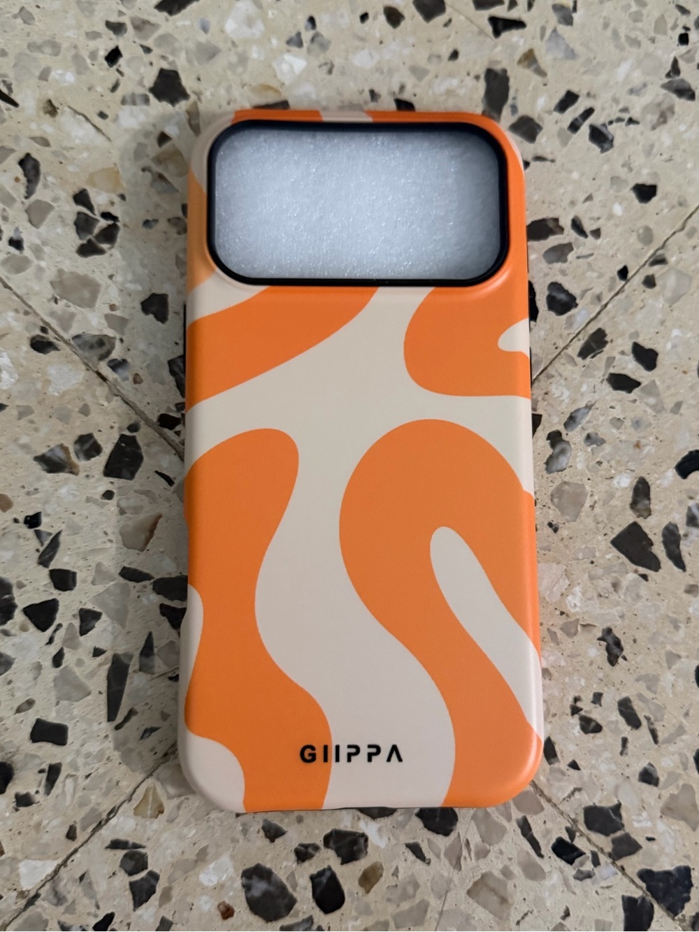 SHEIN Black Phone Case with Orange Trim